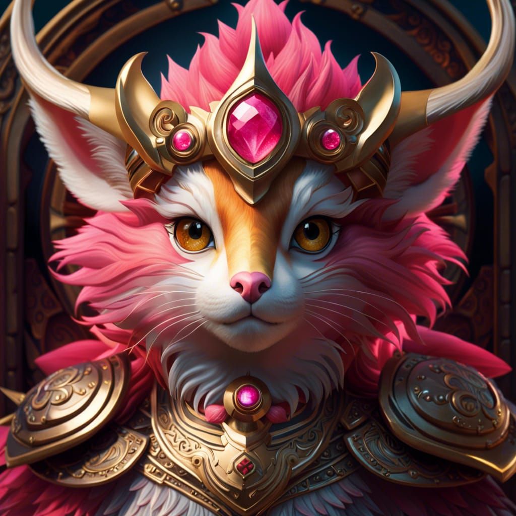 Adorable Pink Dragon Monster in Astral Illustration Style