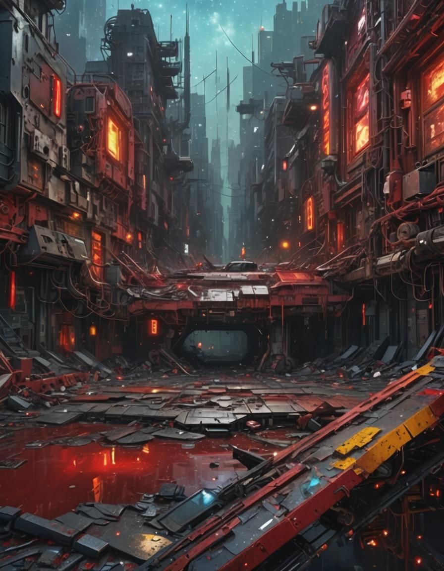 Punk Neofuturistic Architecture in Maximalist Digital Art