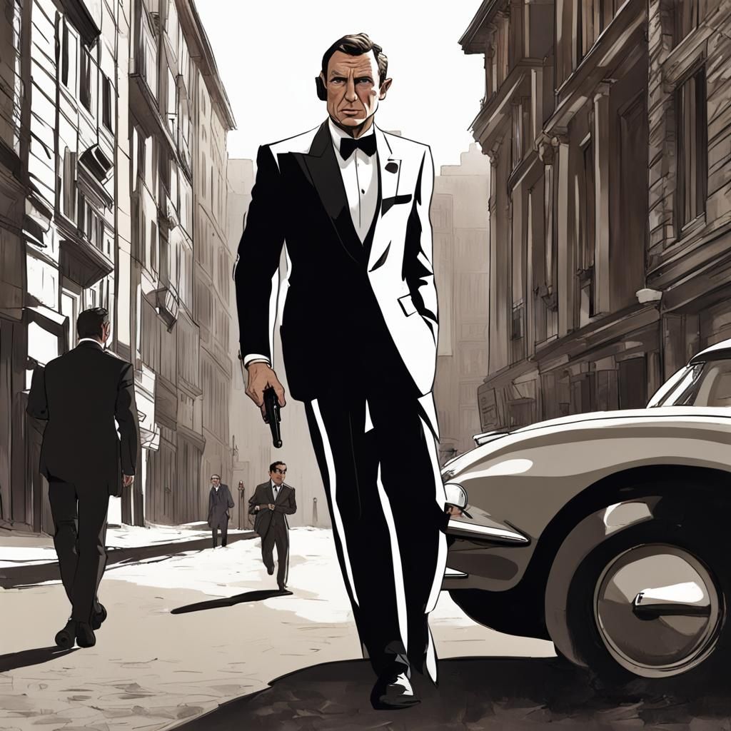 Minimalist James Bond AI Portrait