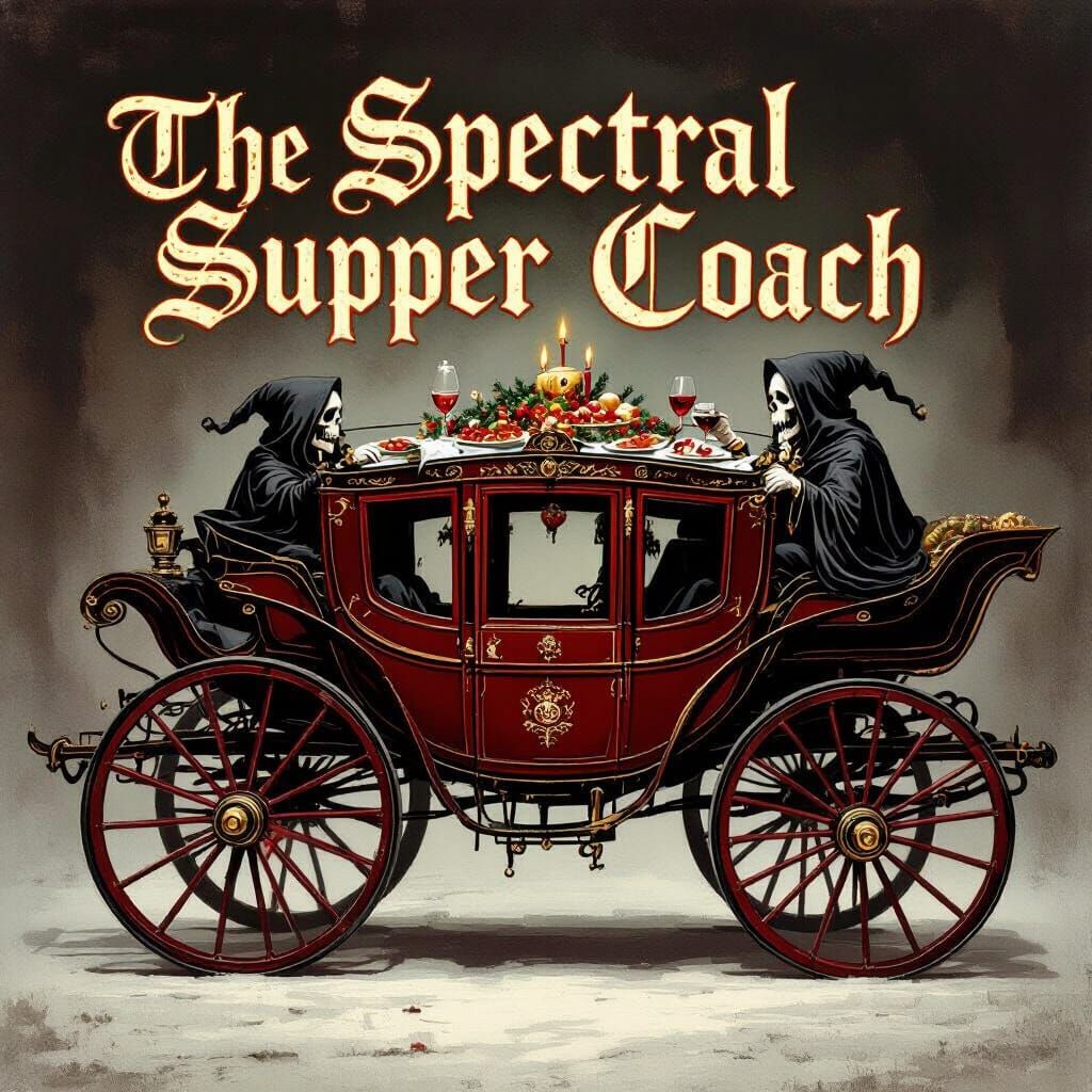 Victorian Stagecoach with Grim Reaper's Spectral Supper
