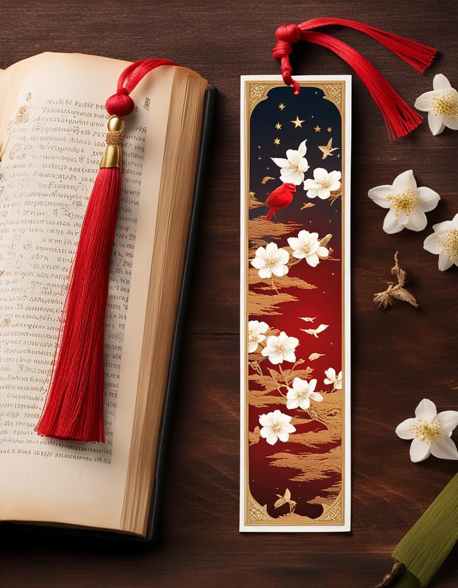 Ornate Bookmarks with Spring Scenes in High Resolution