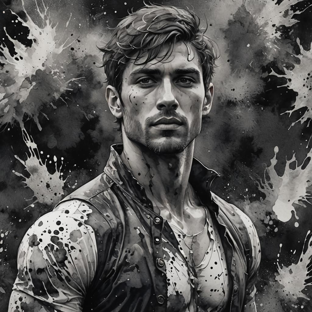 Fantasy Portrait of a Man in Watercolor Style