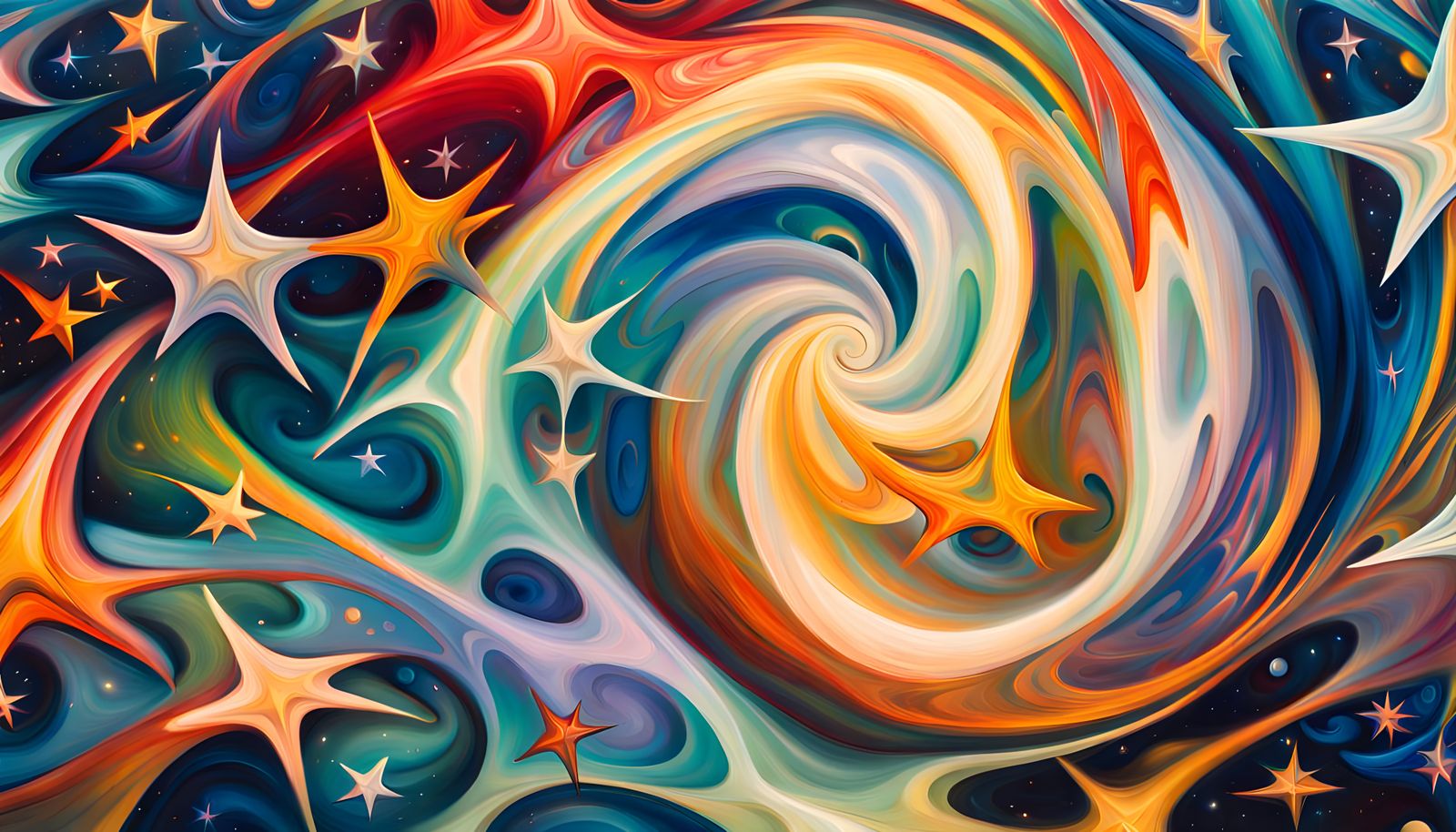 Iridescent Star Cluster Formation in Abstract Expressionism