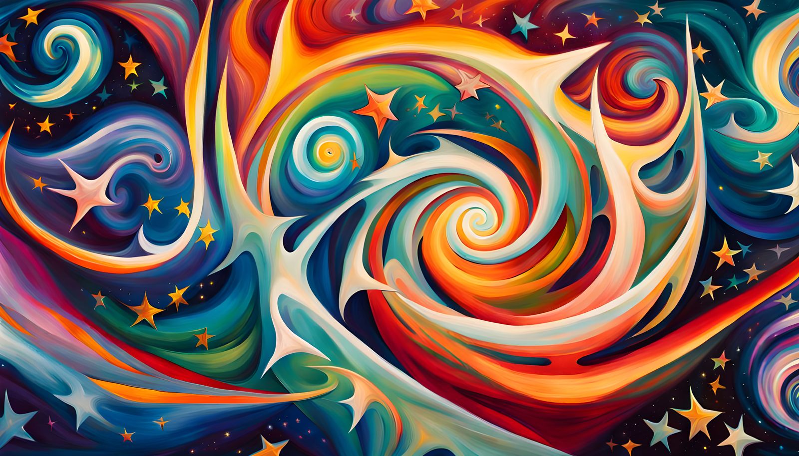 Iridescent Star Cluster Formation in Abstract Expressionism