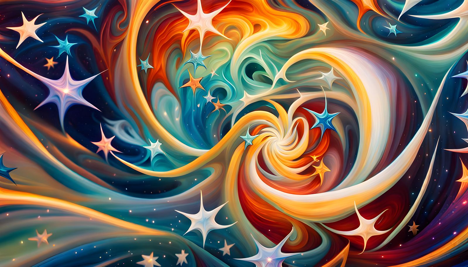 Iridescent Star Cluster Formation in Abstract Expressionism