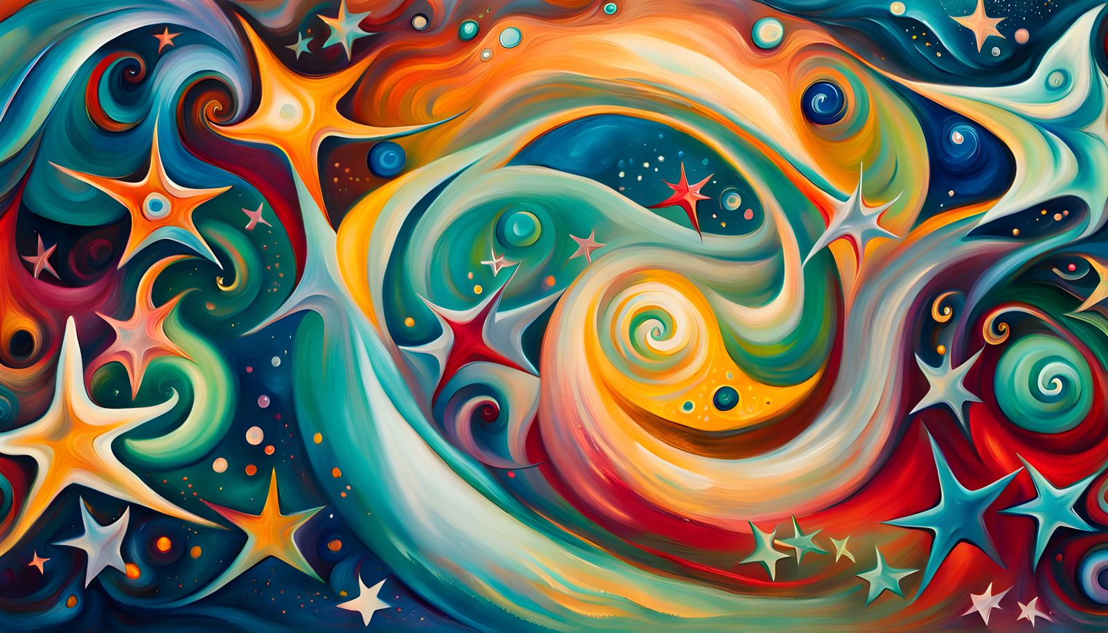 Iridescent Star Cluster Formation in Abstract Expressionism