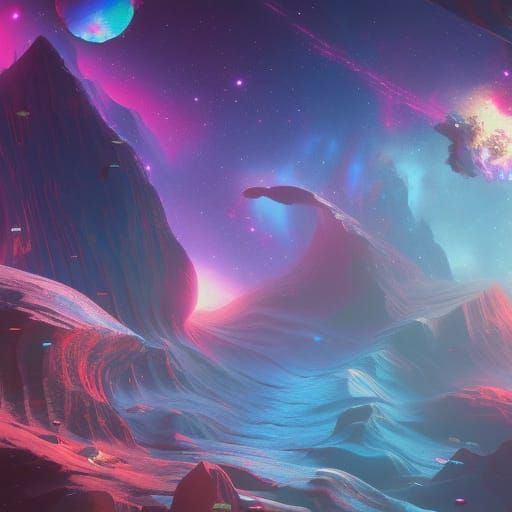 Holographic Astral Cosmic Illustration by Pablo Amaringo