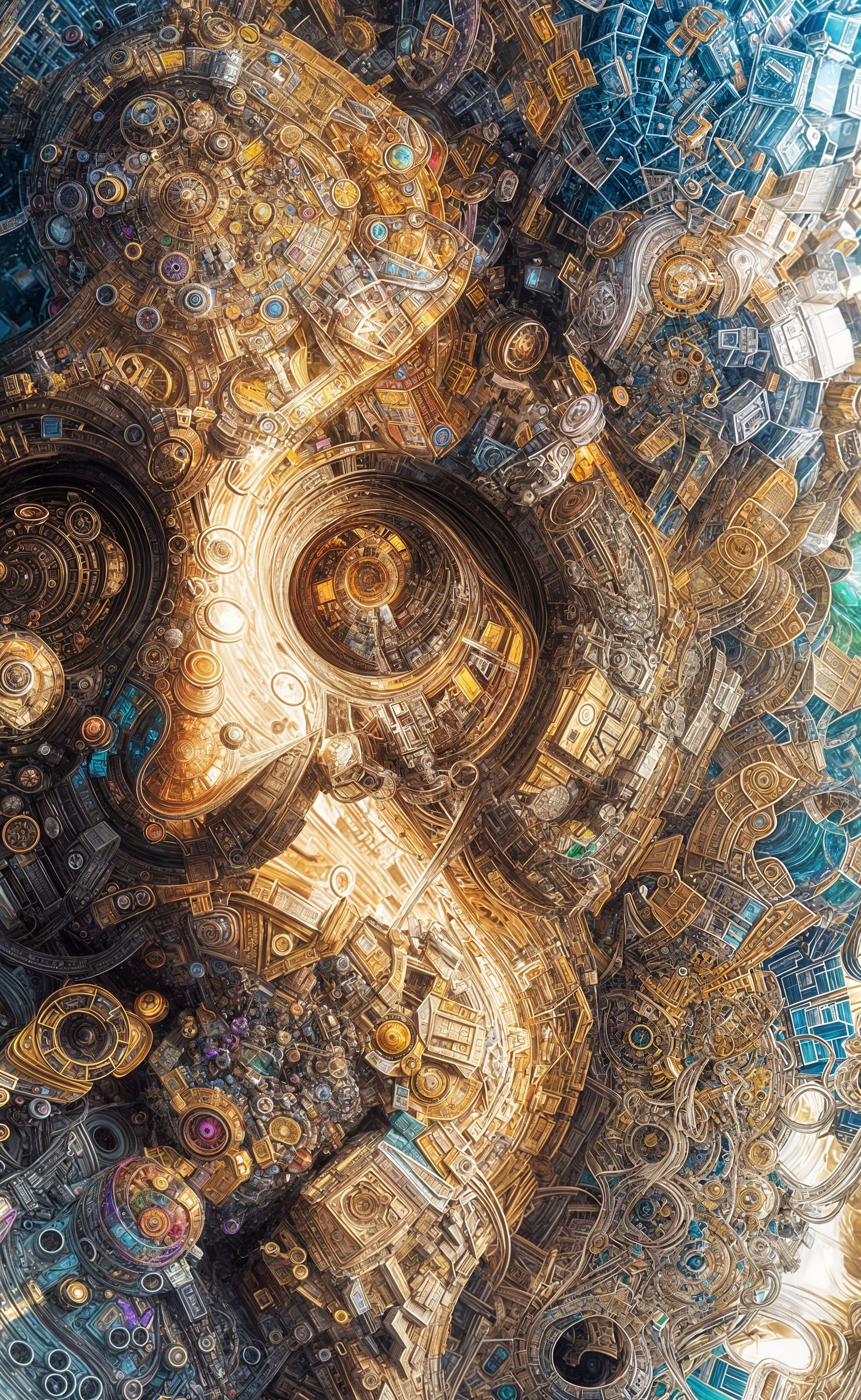 Intricate Polychromatic Geometric Abstract in Striking Detai...