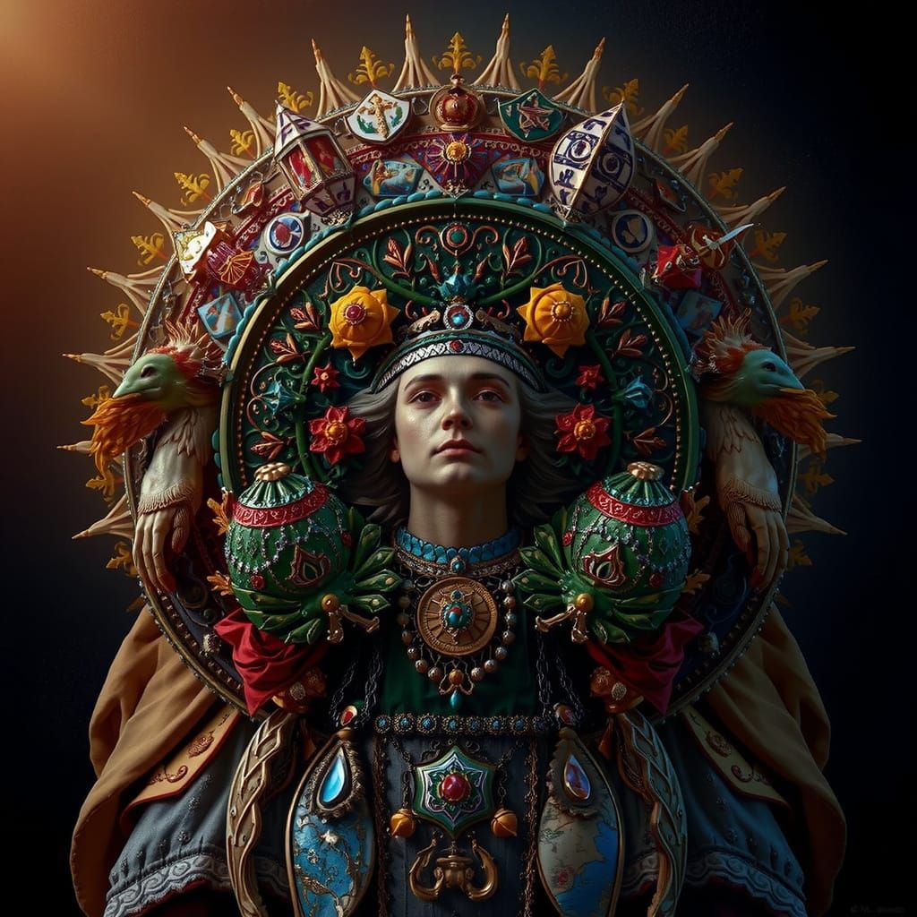 Masterpiece Painting of Beauty and Truth in Vibrant Colors