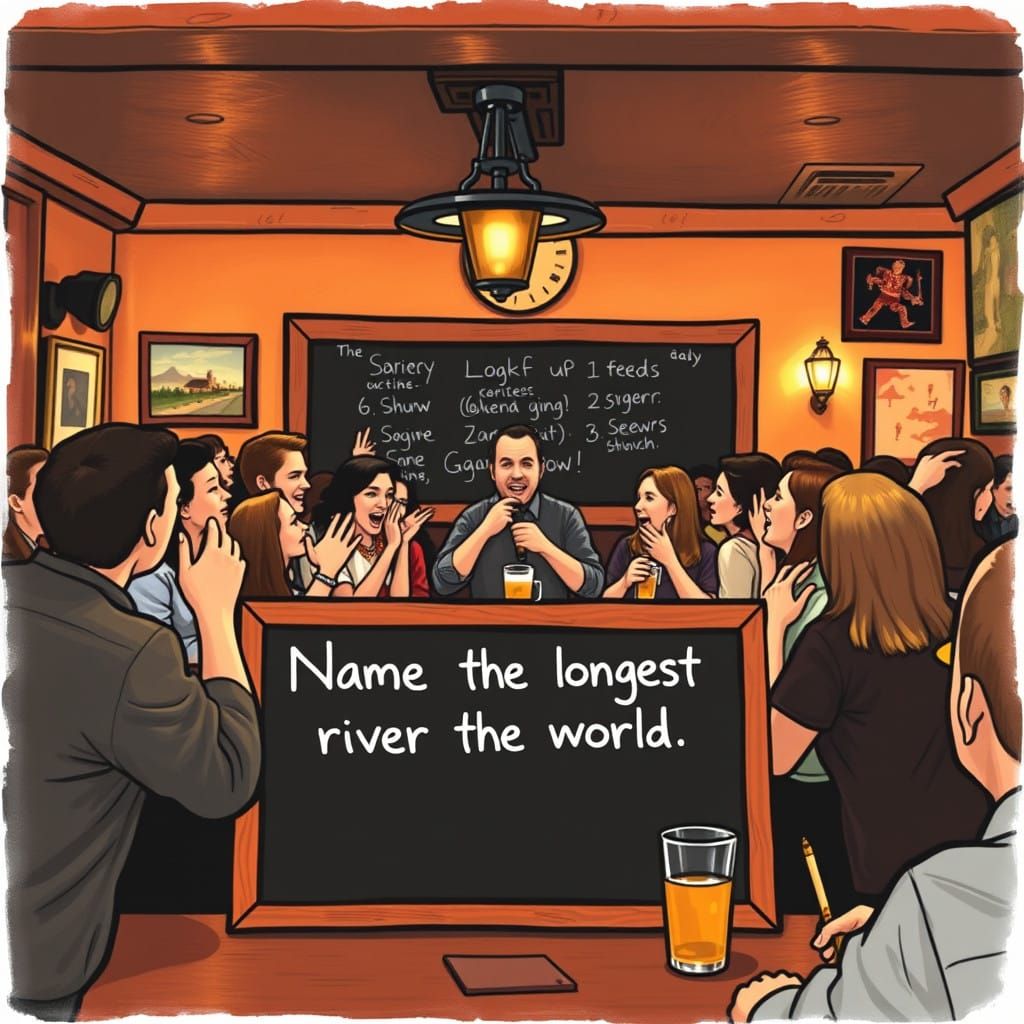 Excited Crowd Gathers for Trivia Night in a Bustling Pub