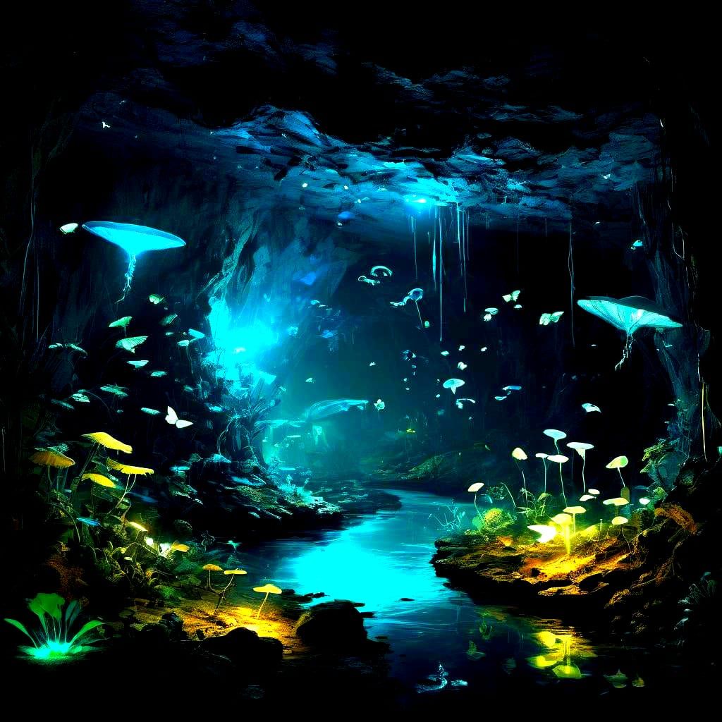 Space Explorers Discover Bioluminescent Alien Cave