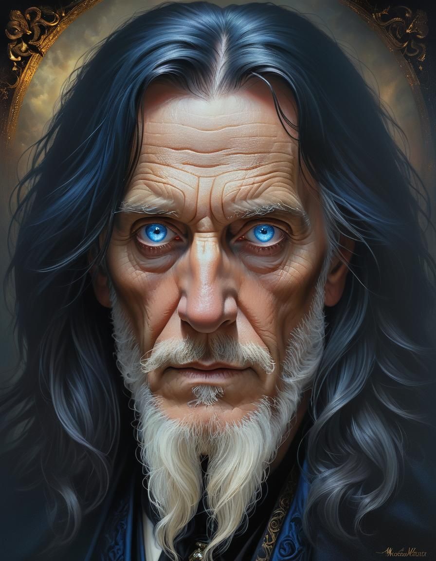man with long black hair