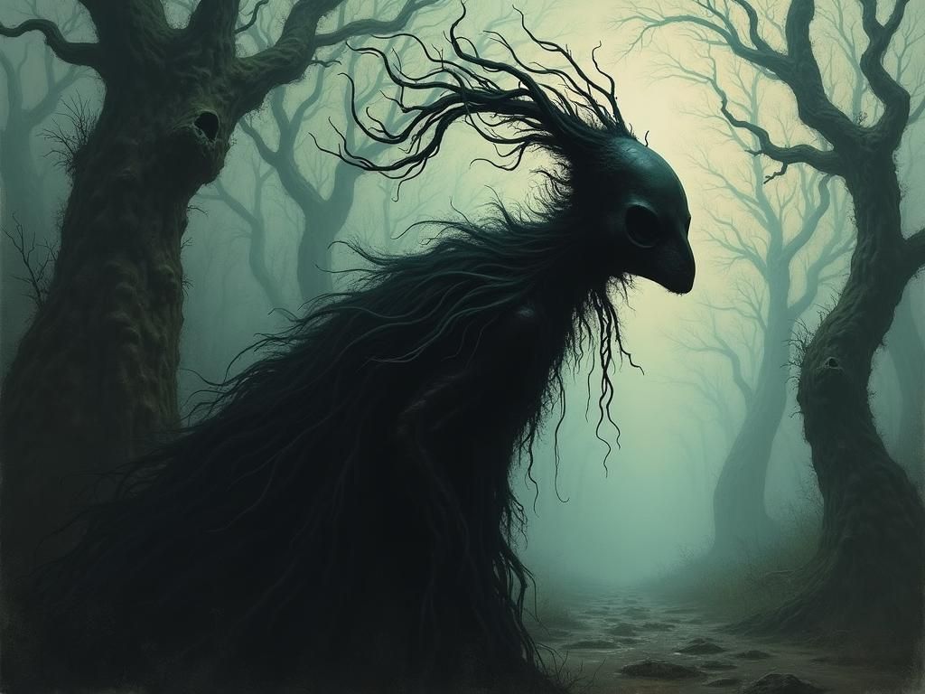 Beetlejuice Portrait in Dark Gothic Style