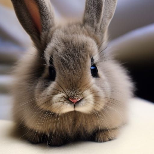 Adorable Fluffy Baby Bunny Rabbit Portrait