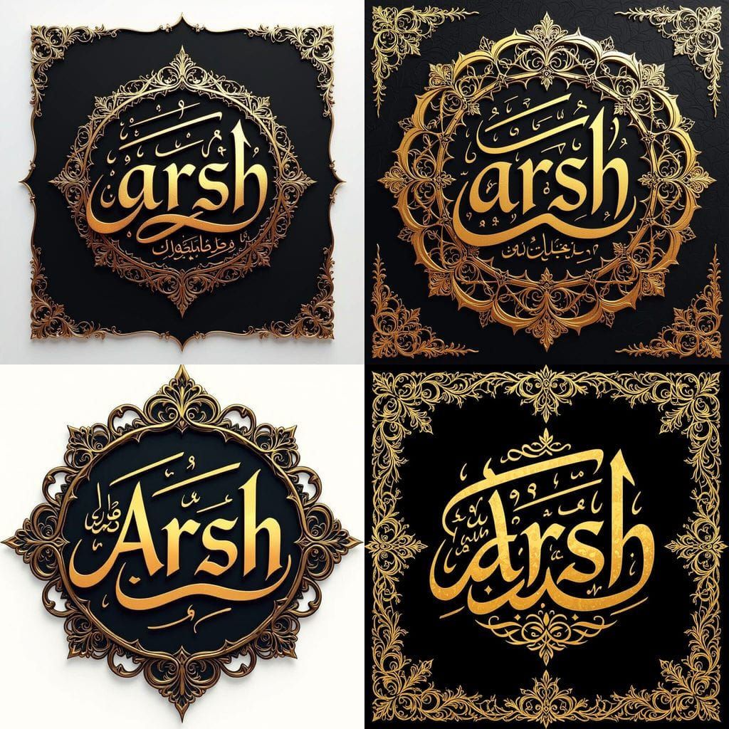 Intricate Arabic Calligraphy with Golden Ink