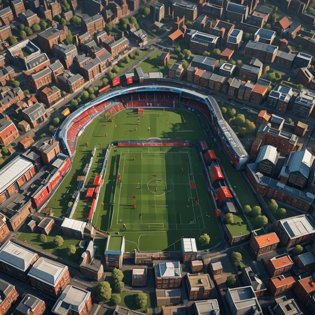 Premier League Football Soccer in Detailed Matte Painting