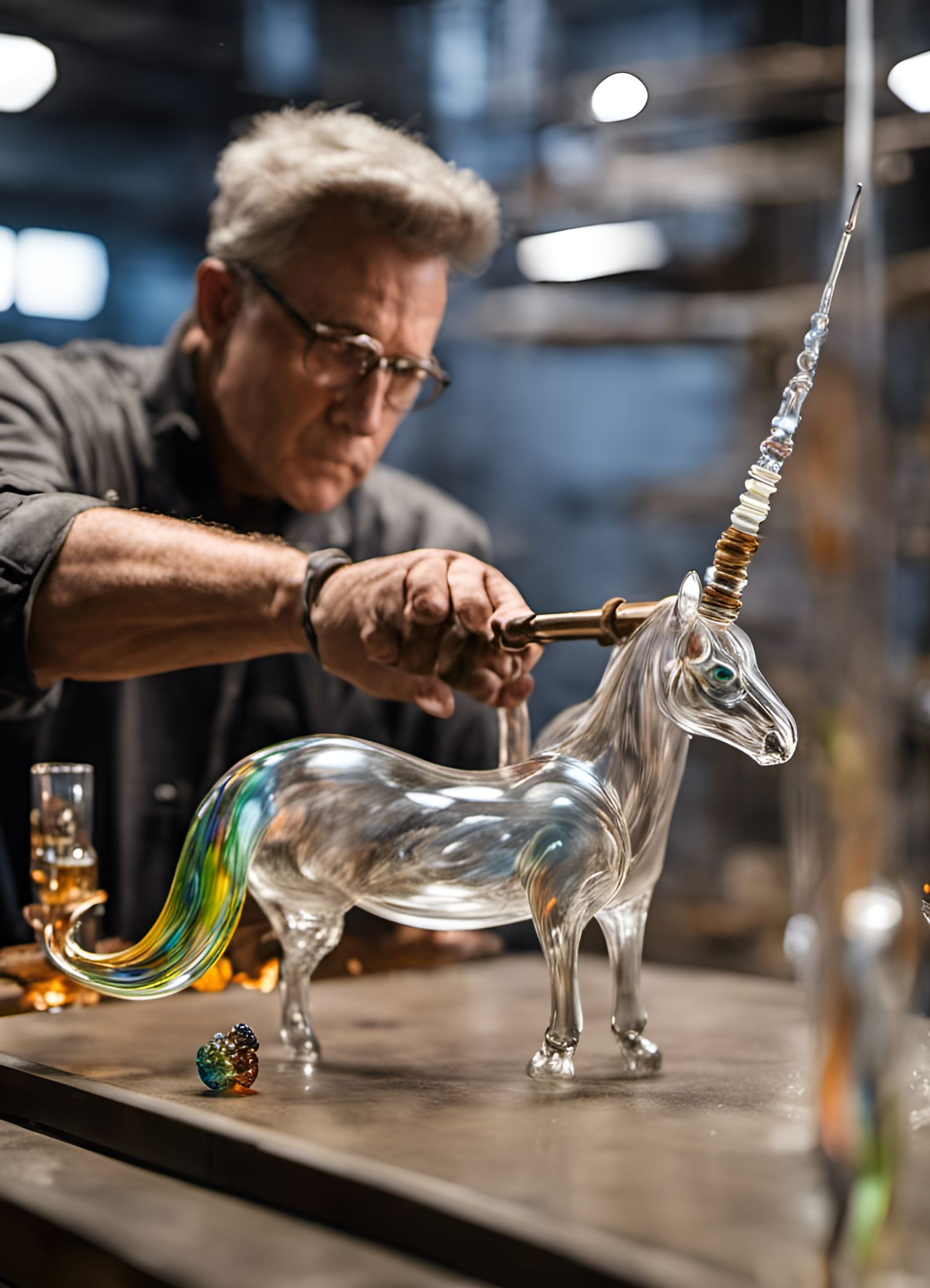 Glassblower Creates Unicorn in Chihuly Style