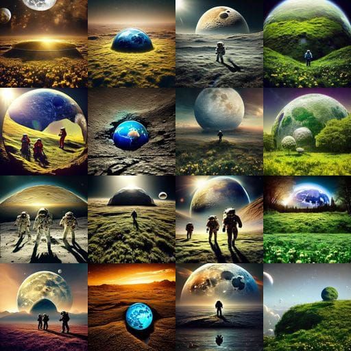 Epic Spacesuit Scene in Lunar Geodesic Dome