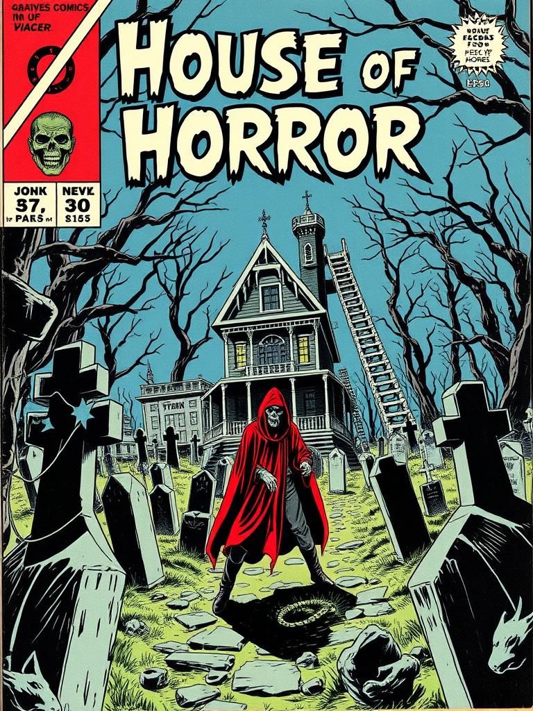 Vicar in Haunted Graveyard Comic Book Cover