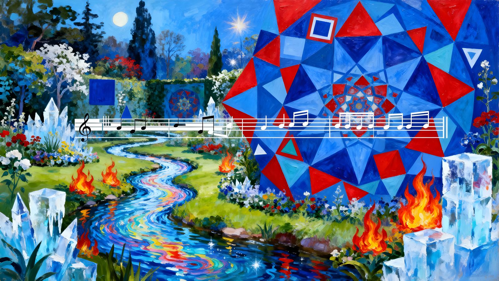 Kaleidoscopic Garden of Fire and Ice