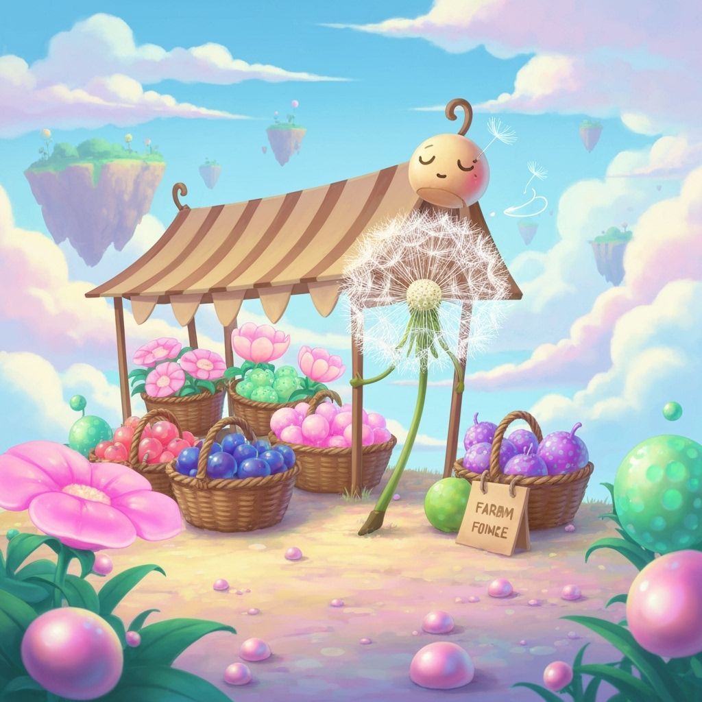 Dandelion Spirit's Whimsical Farmstand with Glowing Produce