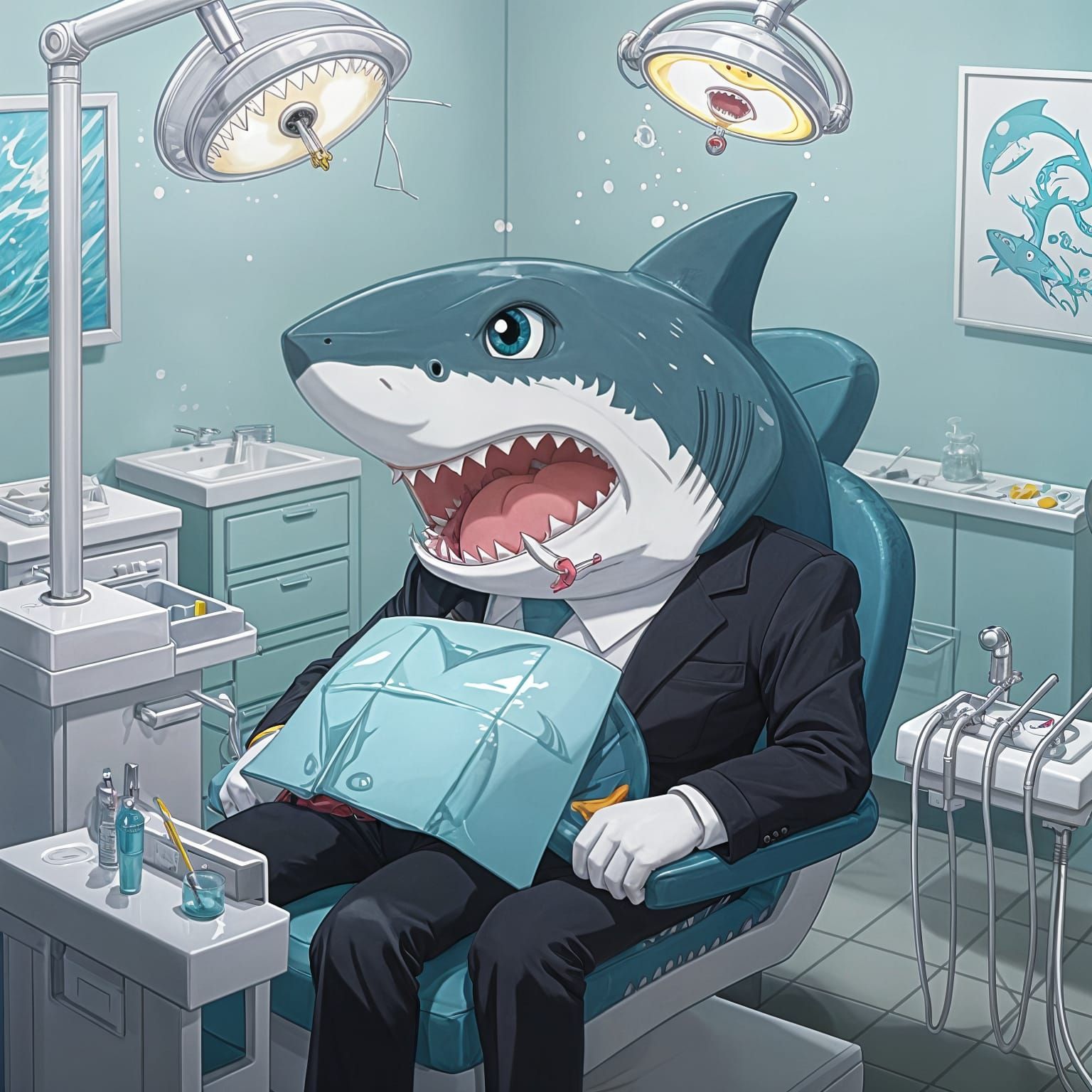 Scared Shark Visits the Dentist: Anime Style