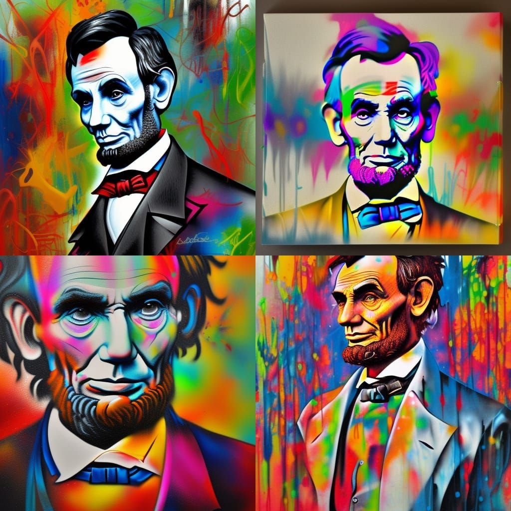 Abraham Lincoln in Graffiti Street Art Style