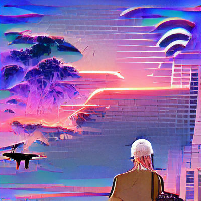 Futuristic Cityscape with Flying Vehicles