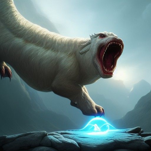 Falkor from NeverEnding Story, Dark Fantasy Art