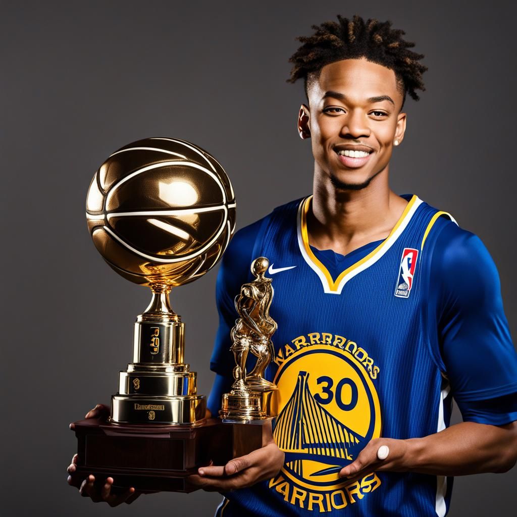 Basketball Player with Trophy