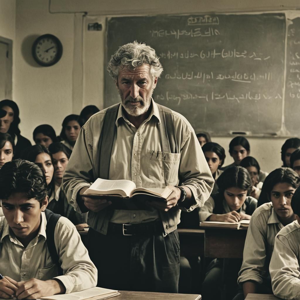 Al-Khwarizmi Teaches Algebra: Cinematic Film Still