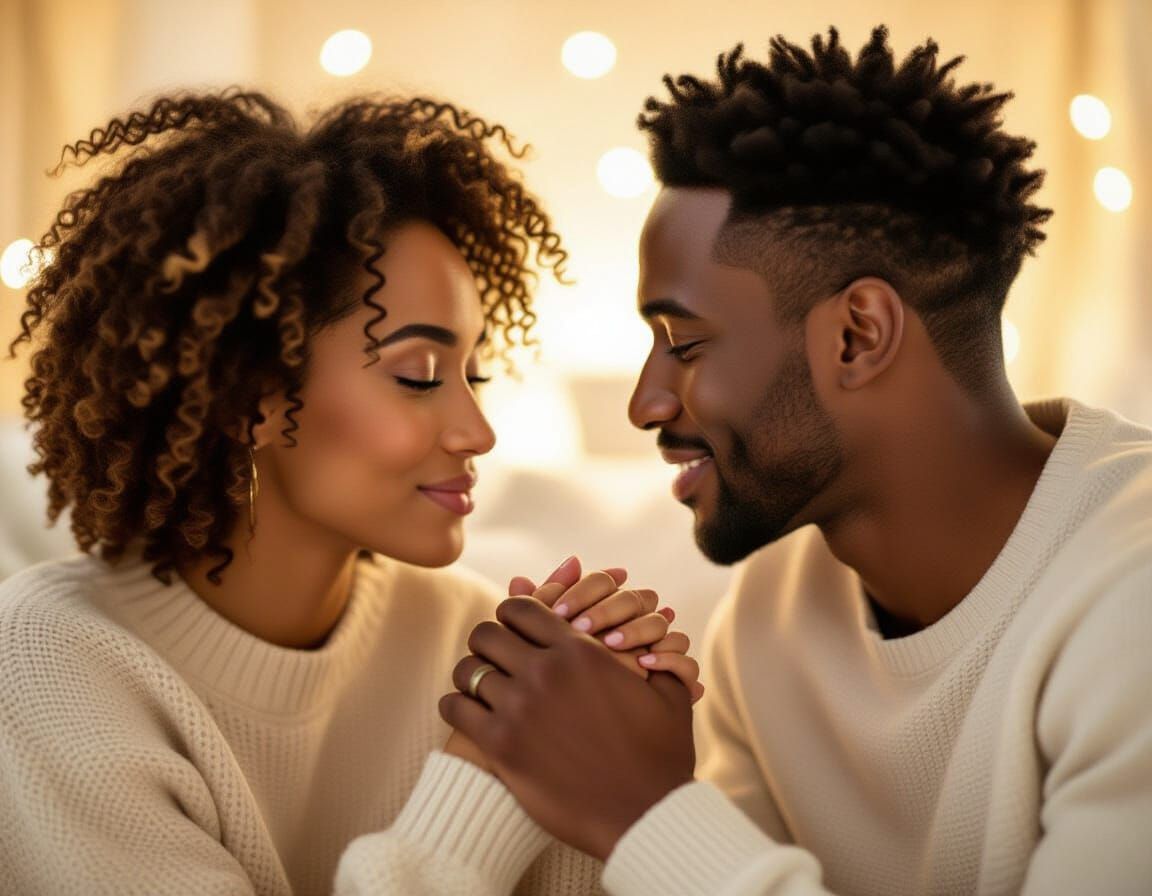 Intimate Couple's Moment in Golden Light