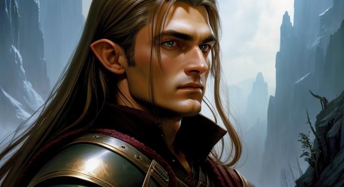Elf Portrait in a Fantasy Landscape
