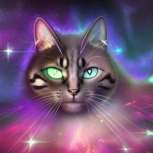 Cosmic Star Cat: Hyperdetailed Fantasy Art