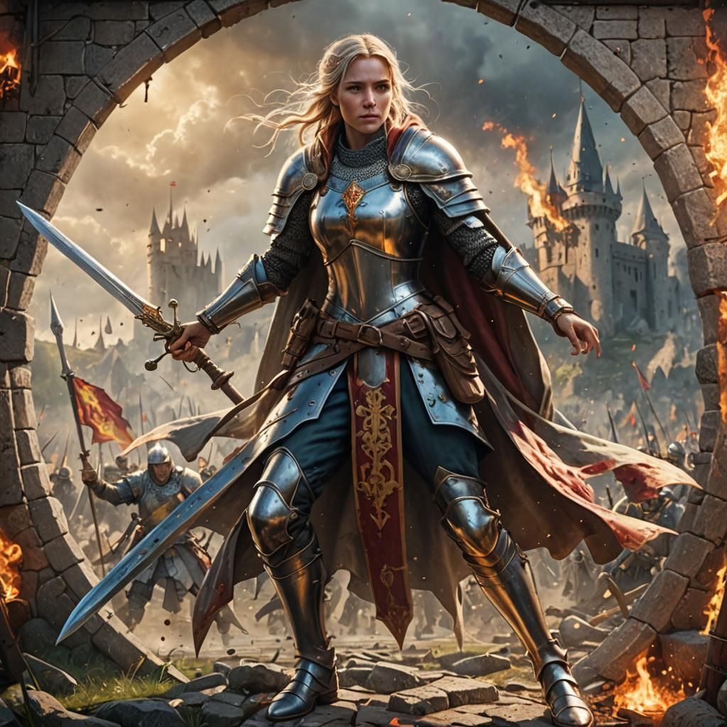 Fantasy Medieval Battlefield Face in Hyperrealistic Style