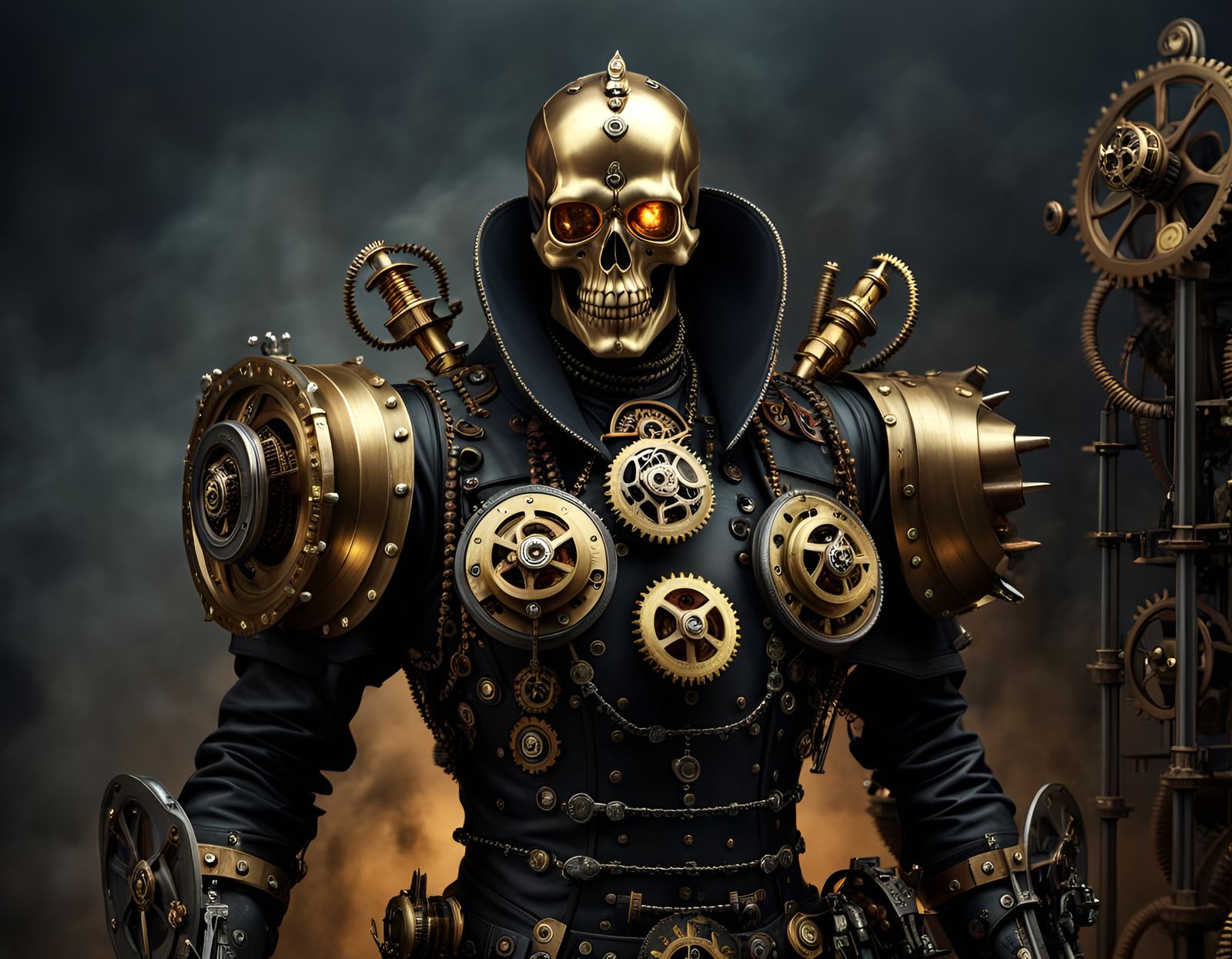 Steampunk metal super-villain