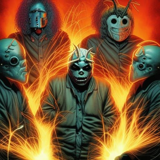 Slipknot in Comic Book Art Style