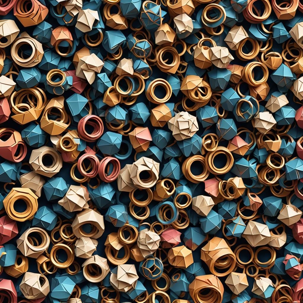 Fantastical Origami Paper Rings in Deep Color