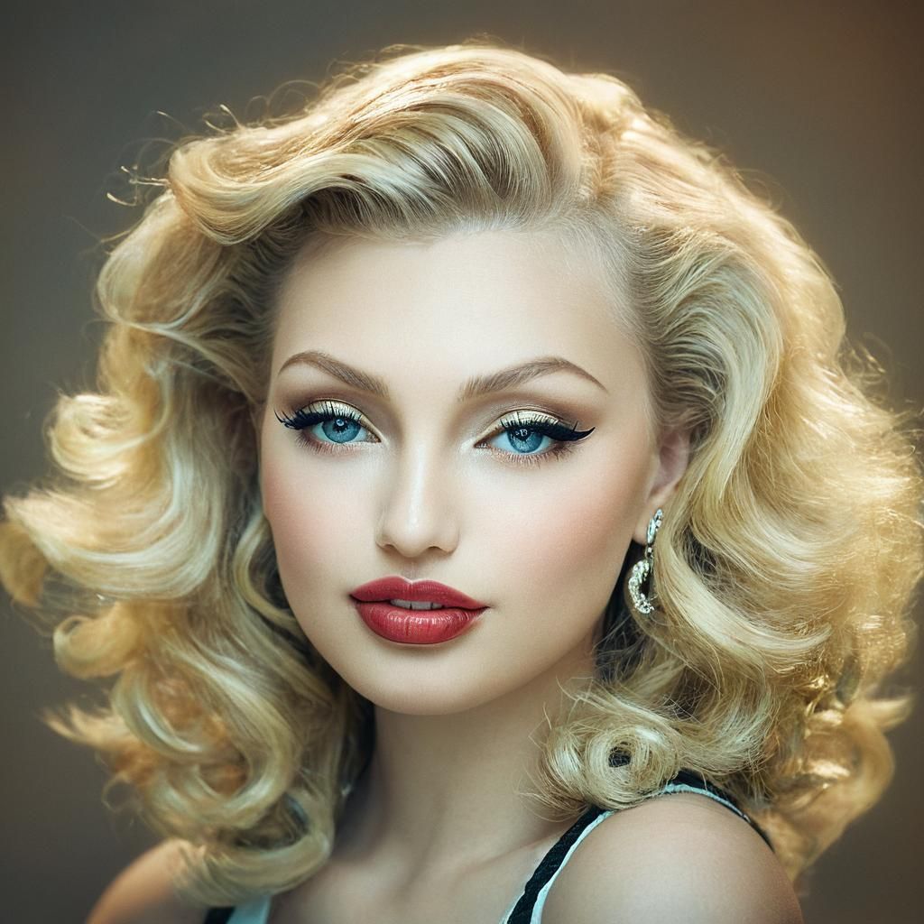 Glamorous Blonde in Classic Hollywood Portrait