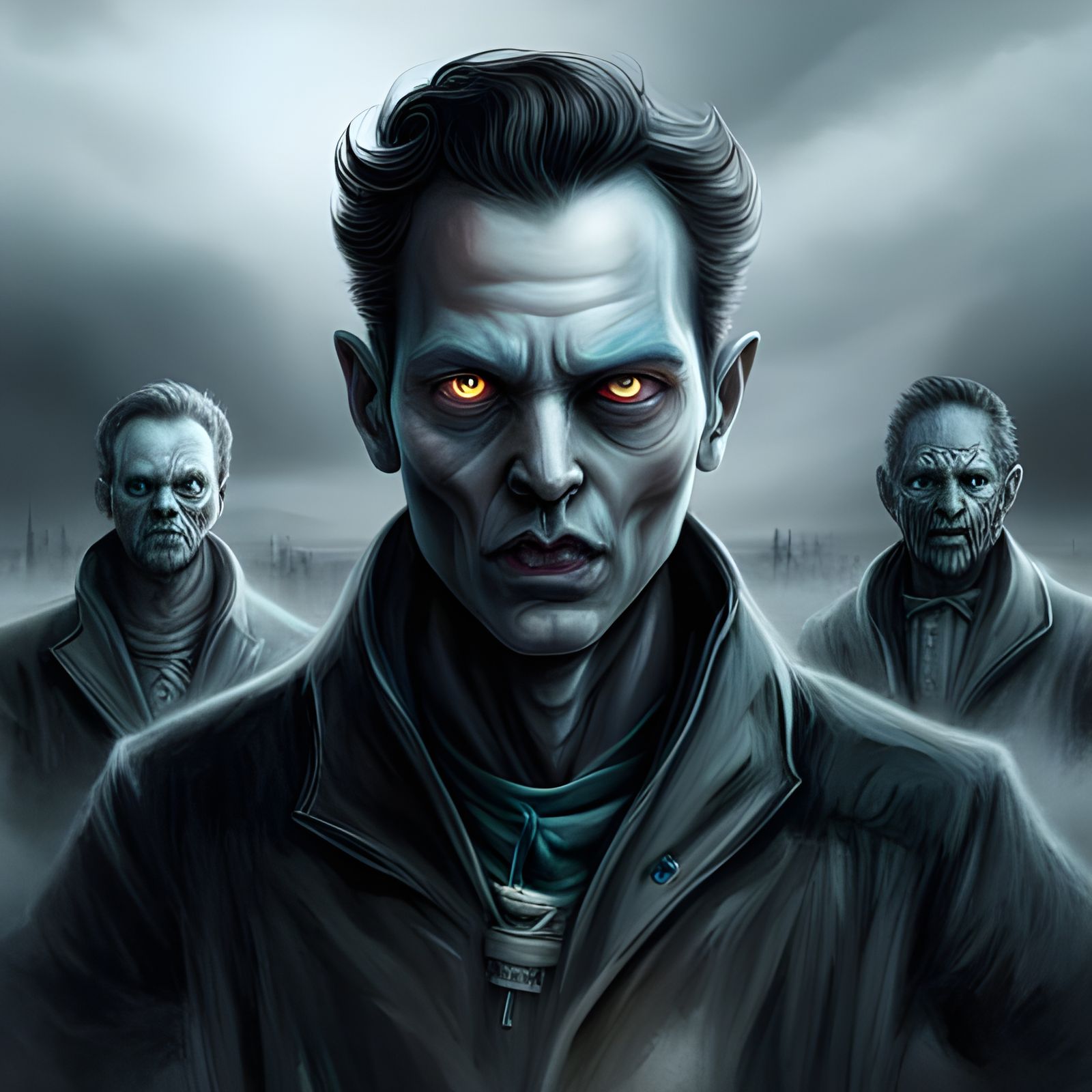 Glowing Ghouls in Ghost Town: Cinematic Portrait