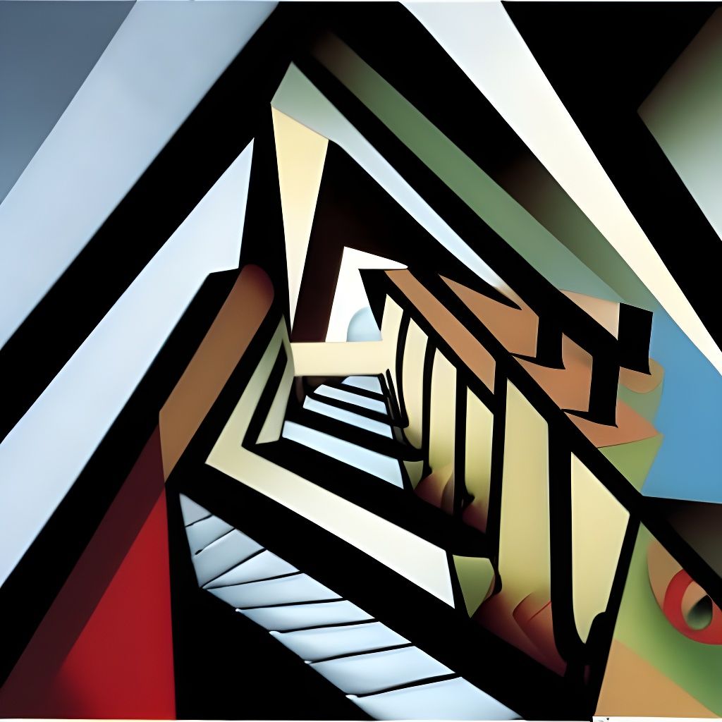 Abstract Cubist Tunnel to Hell in Ethereal Style