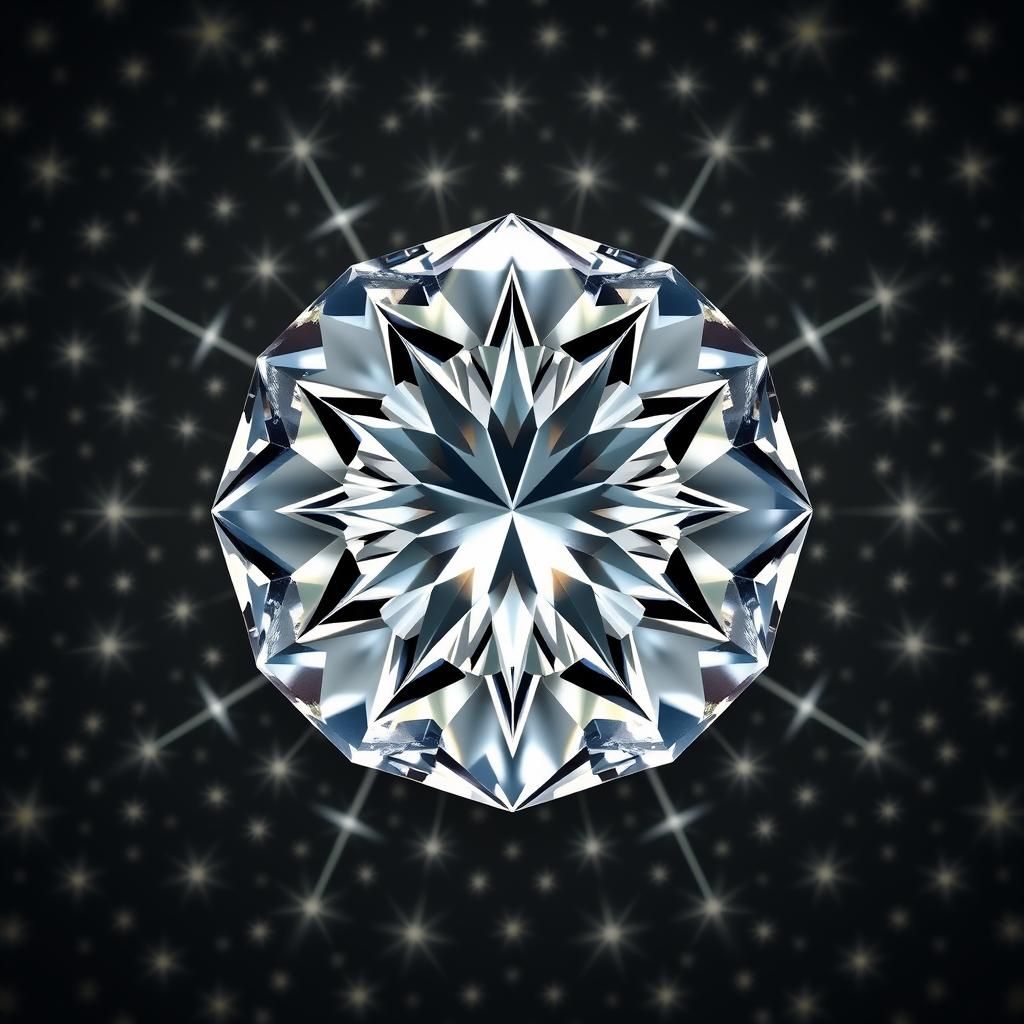 Brilliant Cut Gem Surrounded by Stars