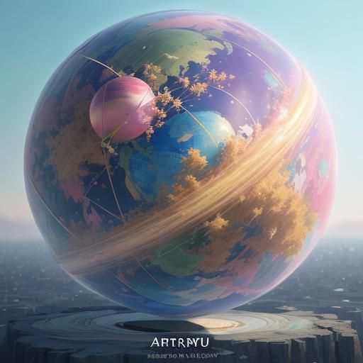 Zodiac Signs Gathered Around Sphere in Anime Style