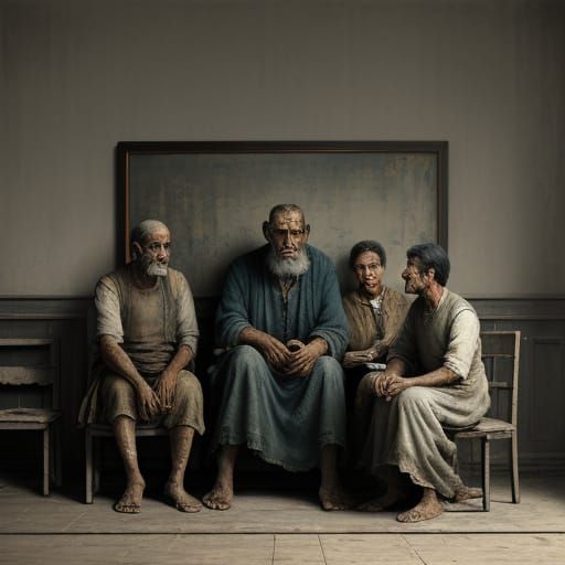 Realistic Digital Painting of Family Experiencing Hardship