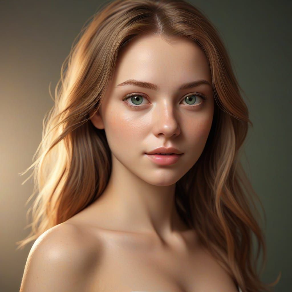 Beautiful Fair-Skinned Woman in Photorealistic Style