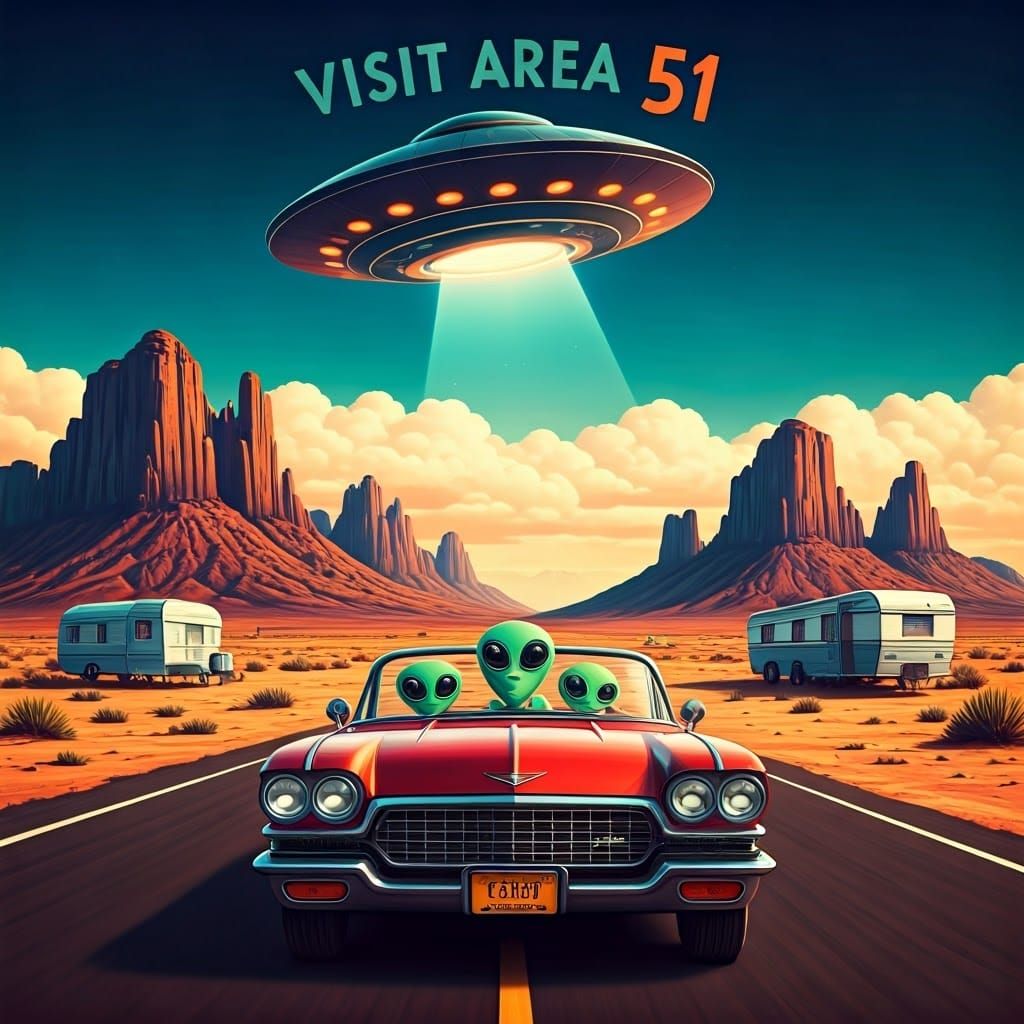 Visit Area 51: Vintage Travel Poster