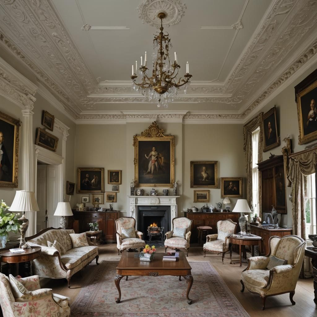 Lavish Interior of English Country Estate