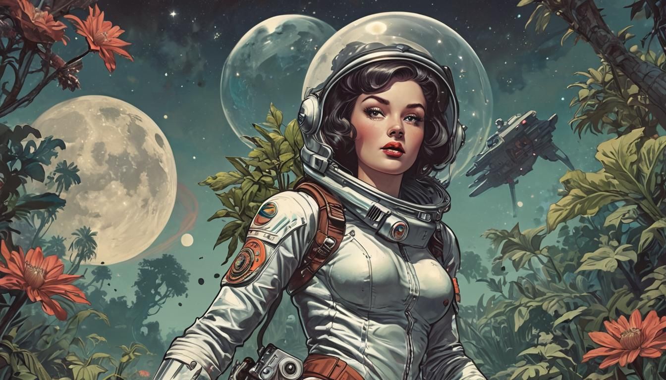 Galactic Goddess Conquers Alien World: 1950s Comic Art