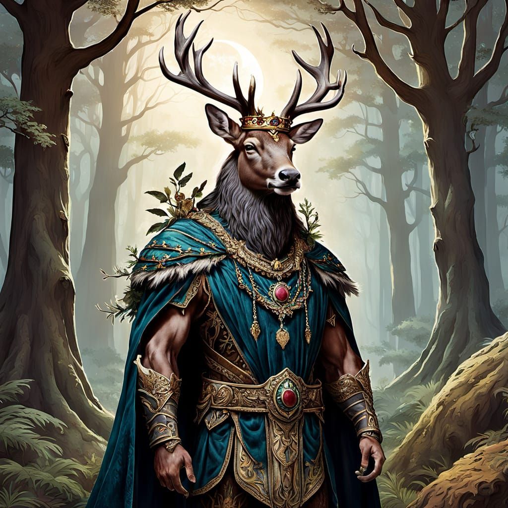 Majestic Stag in Enchanted Forest