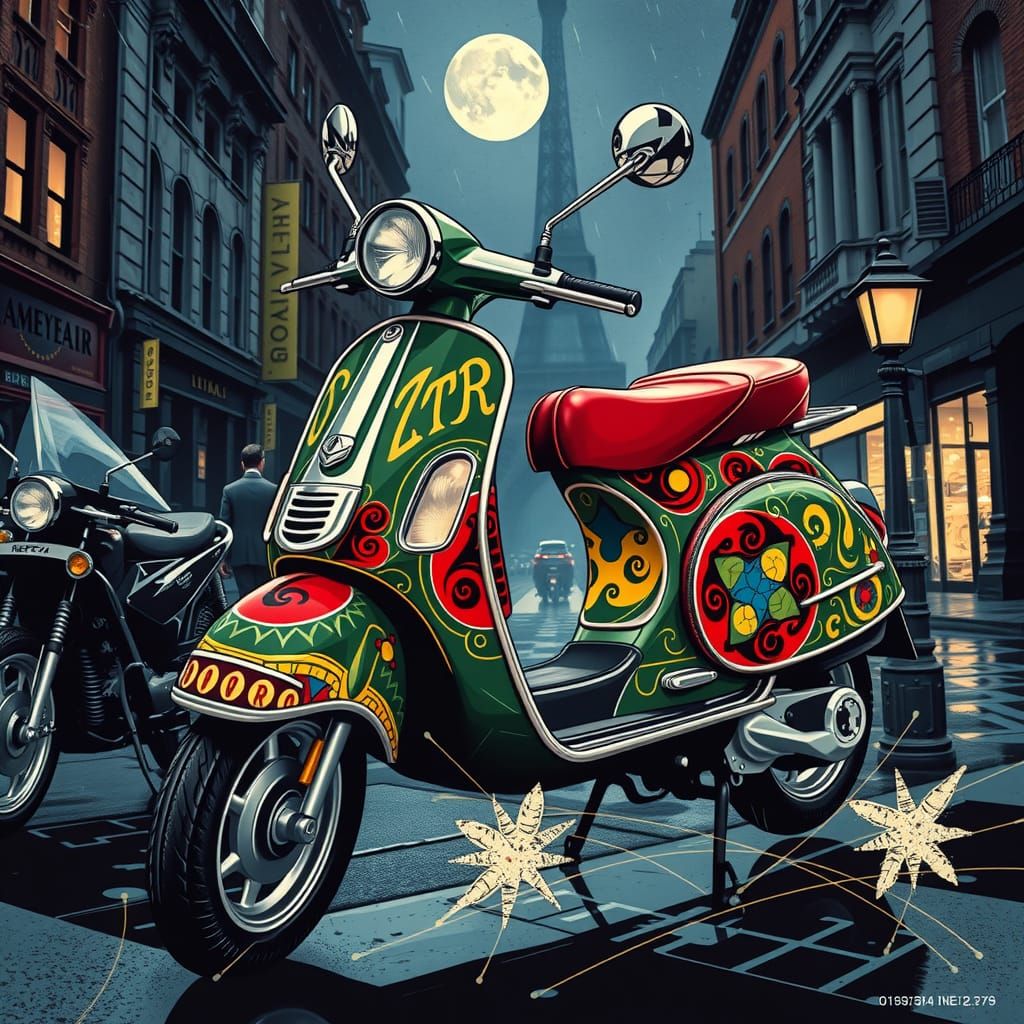 Quadrophenia style lambretta scooter wearing mod target the jam